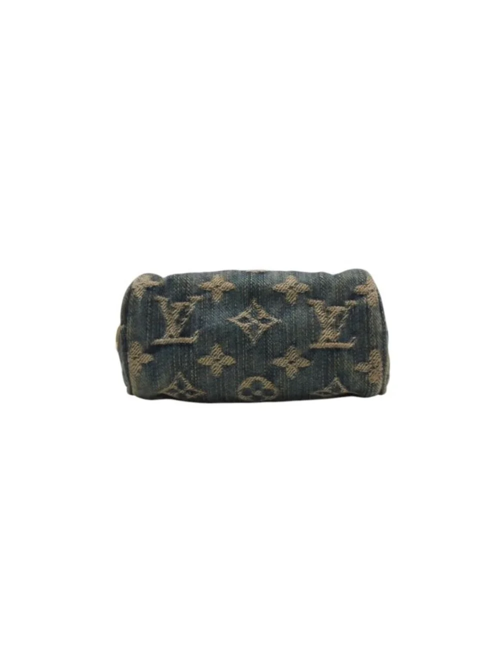Louis Vuitton Monogram Denim Mini Trousse Speedy PM Strap Blue Handbag